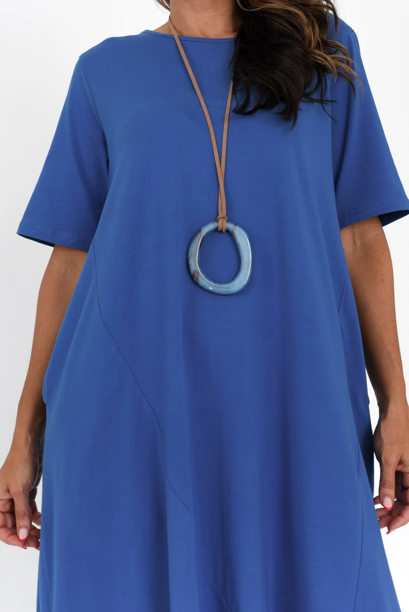 Bronte Cobalt Cotton Tee Dress sold by Blue Bungalow product image thumbnail 5