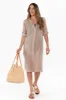 Hailey Taupe Cotton Button Kaftan sold by Blue Bungalow