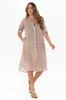Hailey Taupe Cotton Button Kaftan sold by Blue Bungalow
