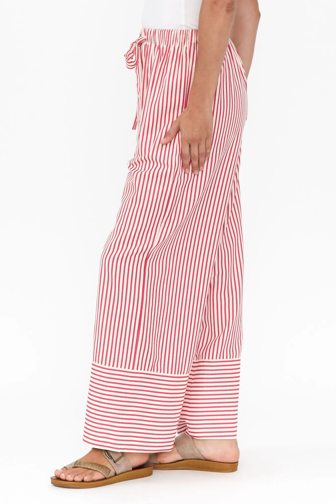 Portia Red Stripe Drawstring Pants sold by Blue Bungalow product image thumbnail 3