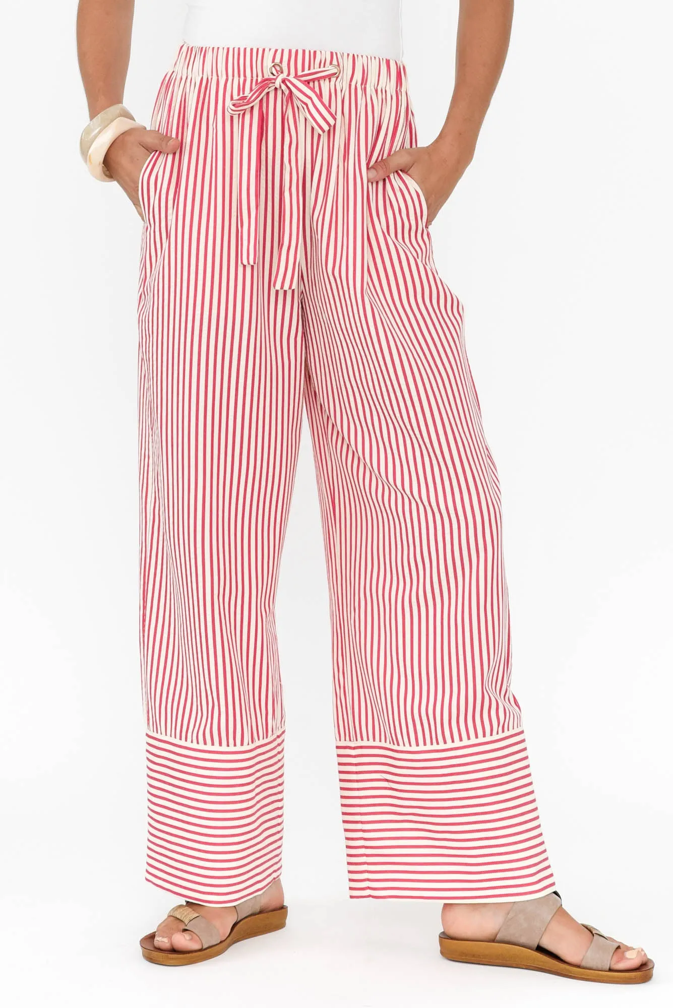Portia Red Stripe Drawstring Pants sold by Blue Bungalow