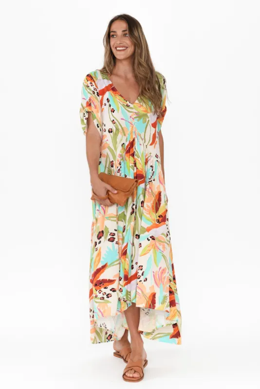 Natural Jungle Peak Maxi Dress sold by Blue Bungalow