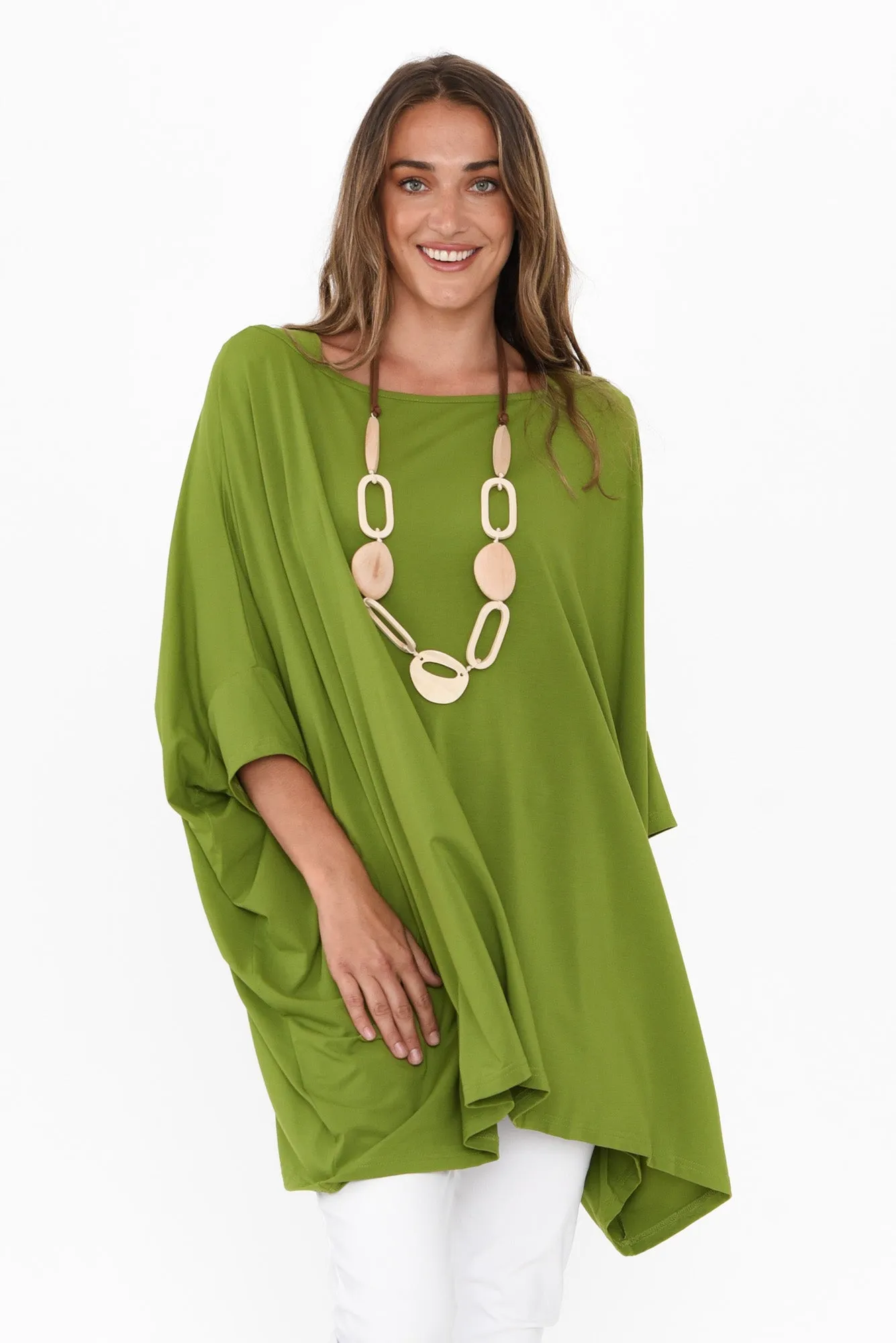 Kelsier Green Bamboo Batwing Top sold by Blue Bungalow