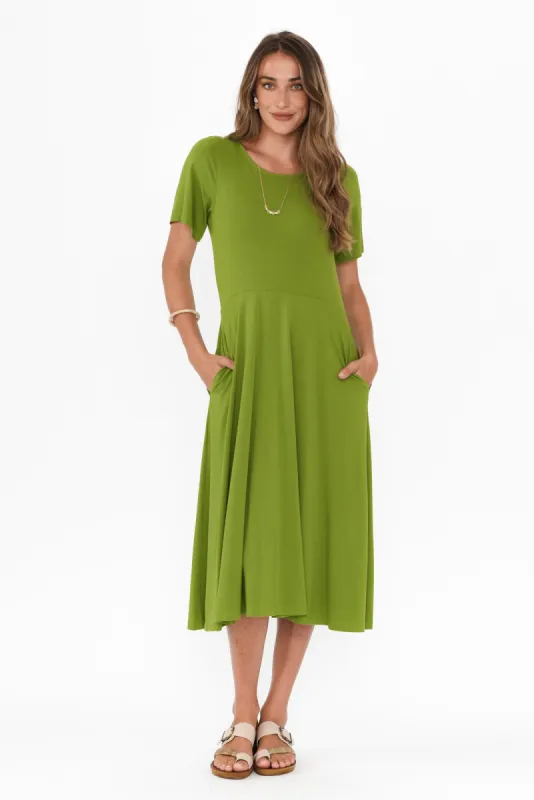 Jasmine Green Bamboo Pocket Dress sold by Blue Bungalow