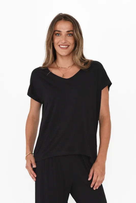 Jenner Black V Neck Tee sold by Blue Bungalow