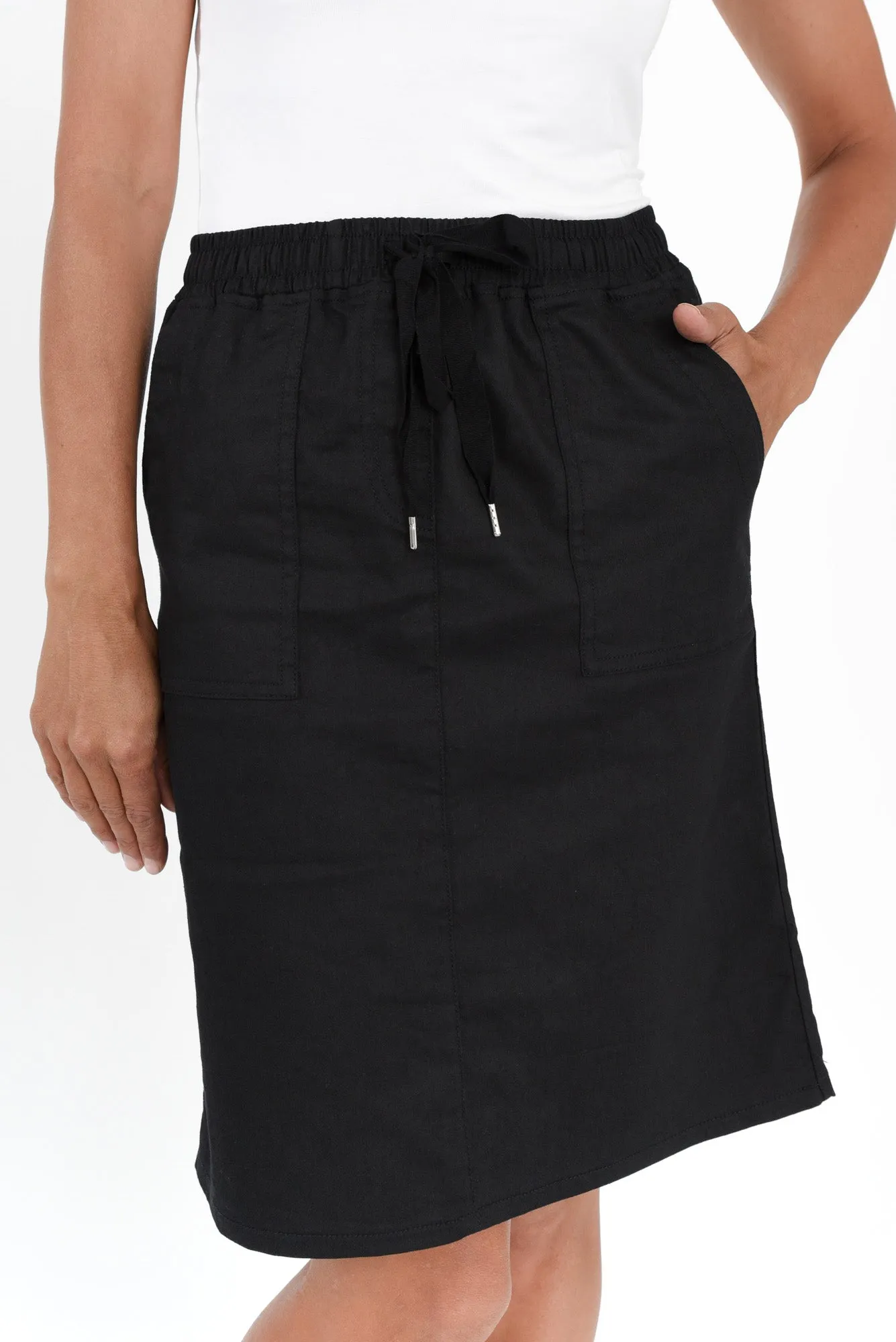 Abigail Black Drawstring Skirt sold by Blue Bungalow product image thumbnail 5