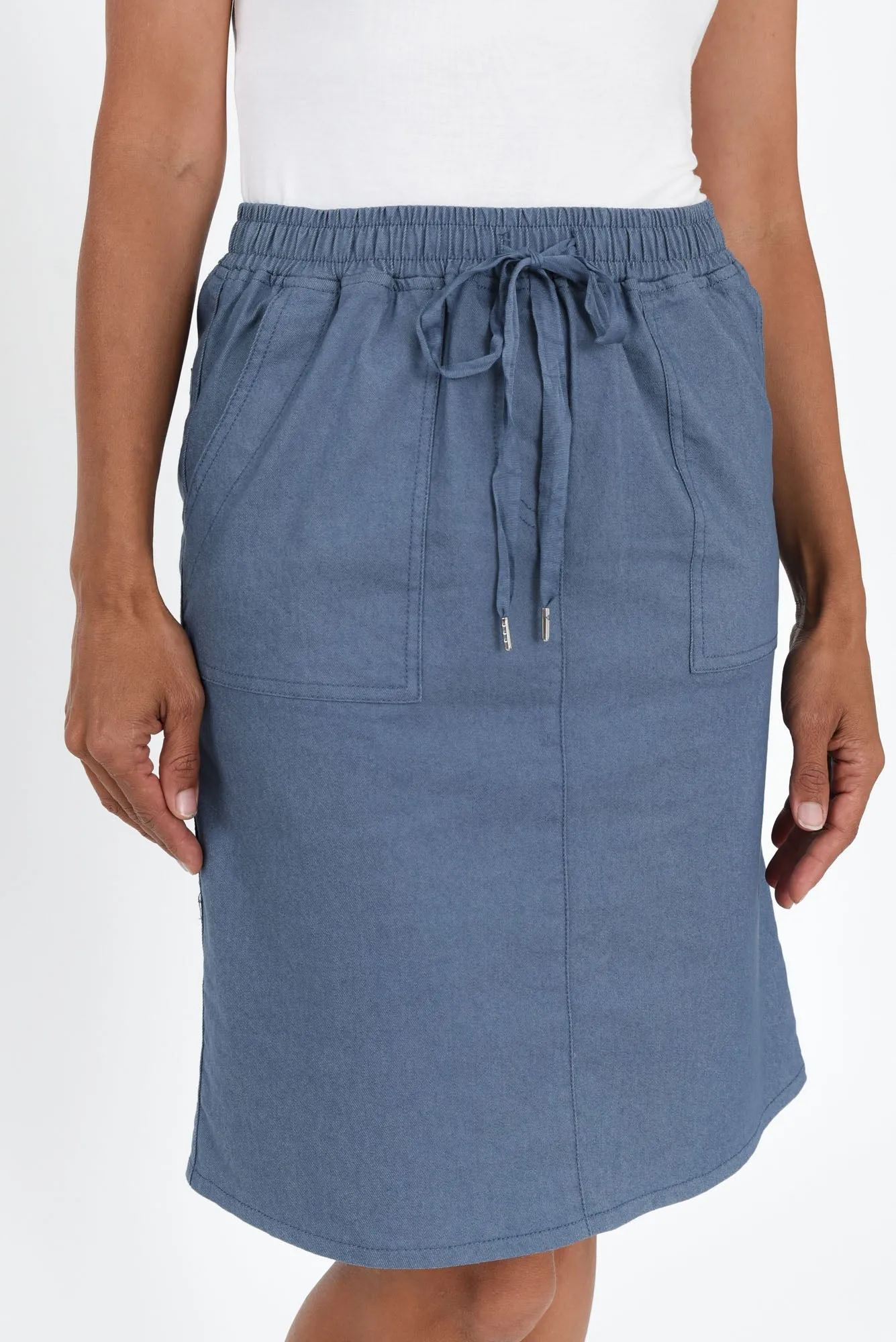 Abigail Blue Drawstring Skirt sold by Blue Bungalow product image thumbnail 5