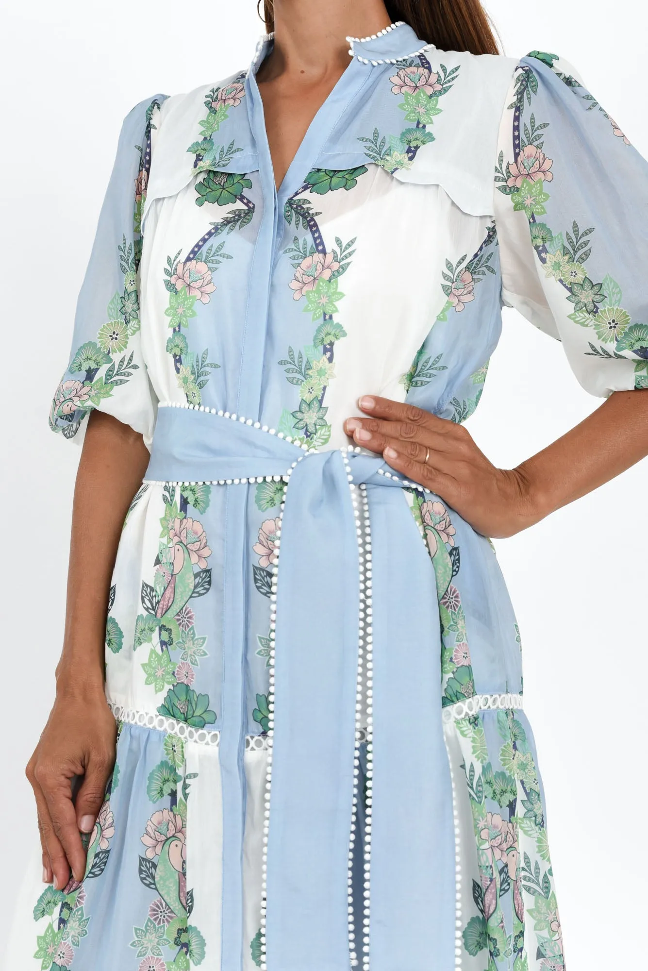 Kaylani Blue Paradise Cotton Silk Dress sold by Blue Bungalow product image thumbnail 5