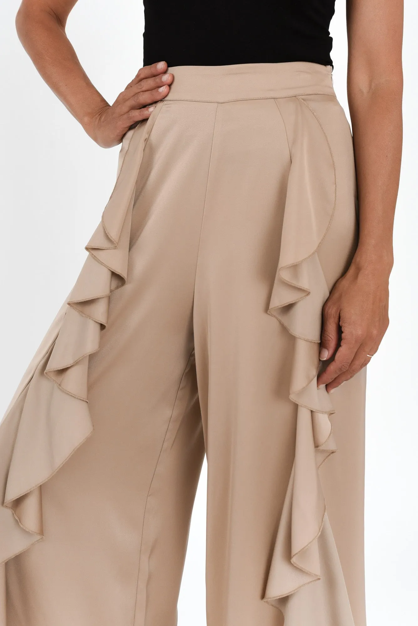 Dancer Taupe Ruffle Pant sold by Blue Bungalow product image thumbnail 3