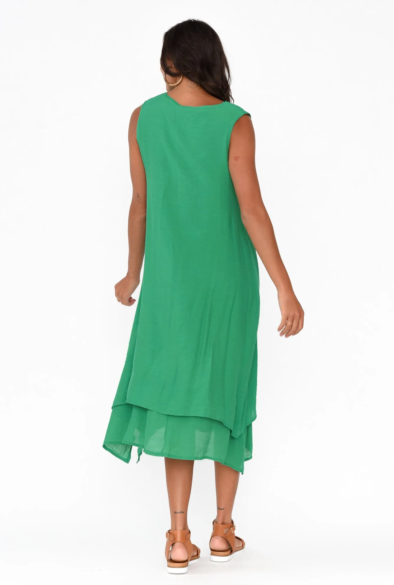 Gutha Green Cotton Blend Layer Dress sold by Blue Bungalow product image thumbnail 5