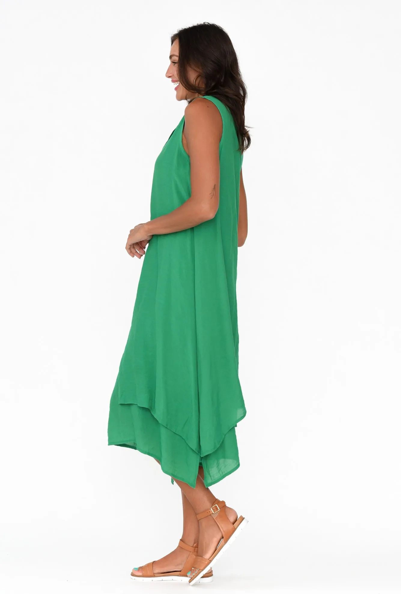 Gutha Green Cotton Blend Layer Dress sold by Blue Bungalow product image thumbnail 4