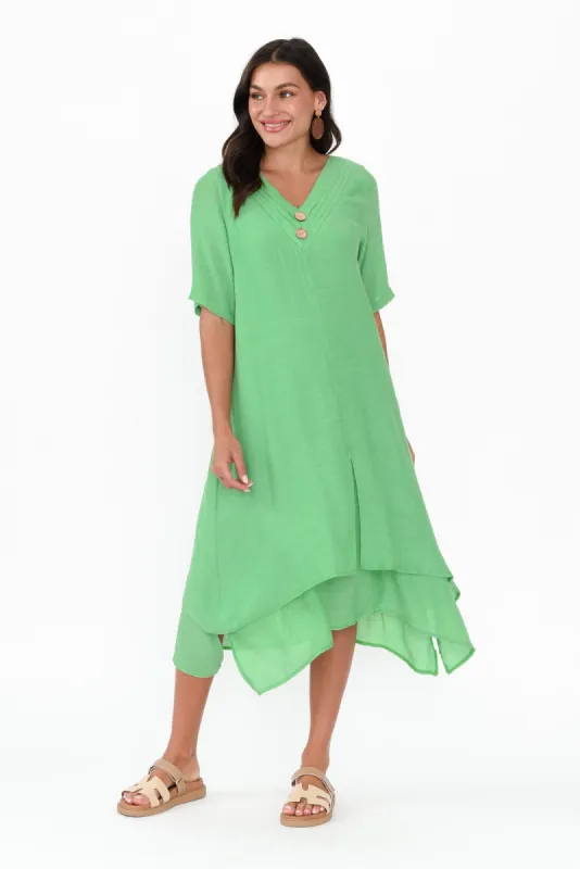Nala Lime Layers Dress sold by Blue Bungalow