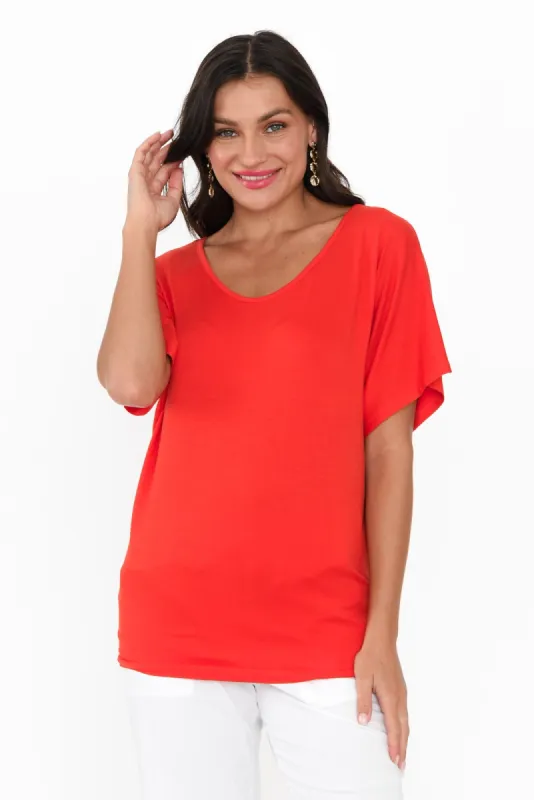 Red Maui Tee sold by Blue Bungalow
