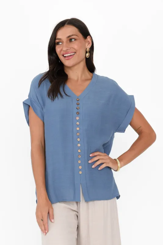 Miray Steel Button Top sold by Blue Bungalow