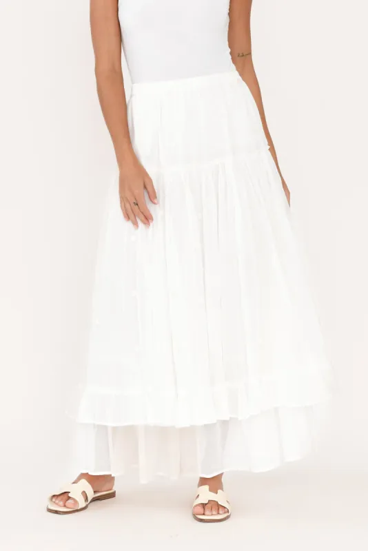 Banksia White Cotton Layered Skirt sold by Blue Bungalow