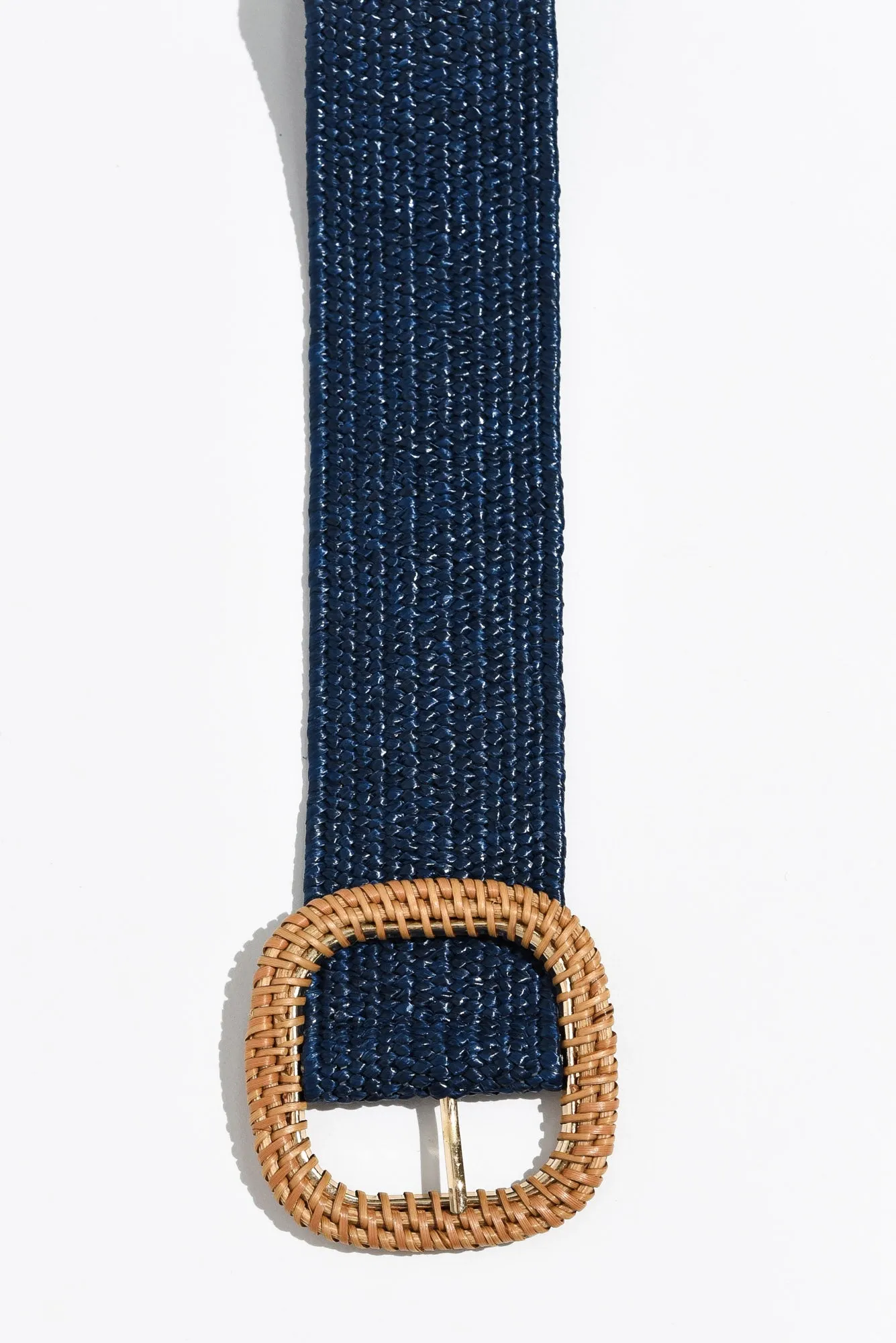 Jaipur Navy Rattan Buckle Woven Belt sold by Blue Bungalow product image thumbnail 2