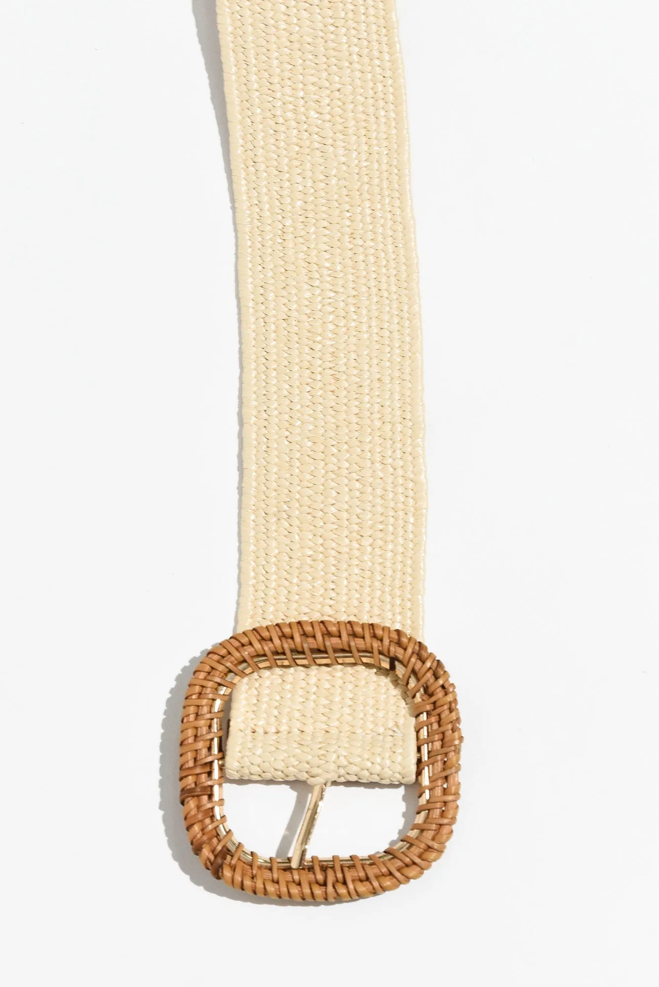 Jaipur Beige Rattan Buckle Woven Belt sold by Blue Bungalow product image thumbnail 2