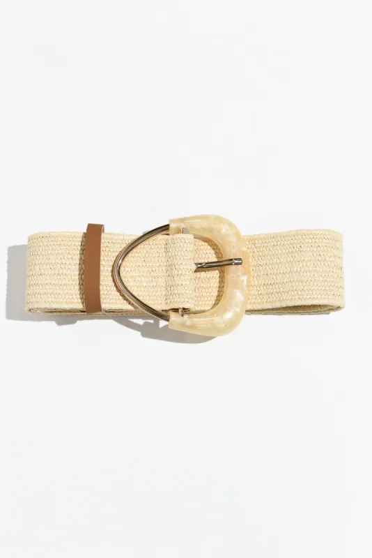 Define Beige Resin Buckle Woven Belt sold by Blue Bungalow