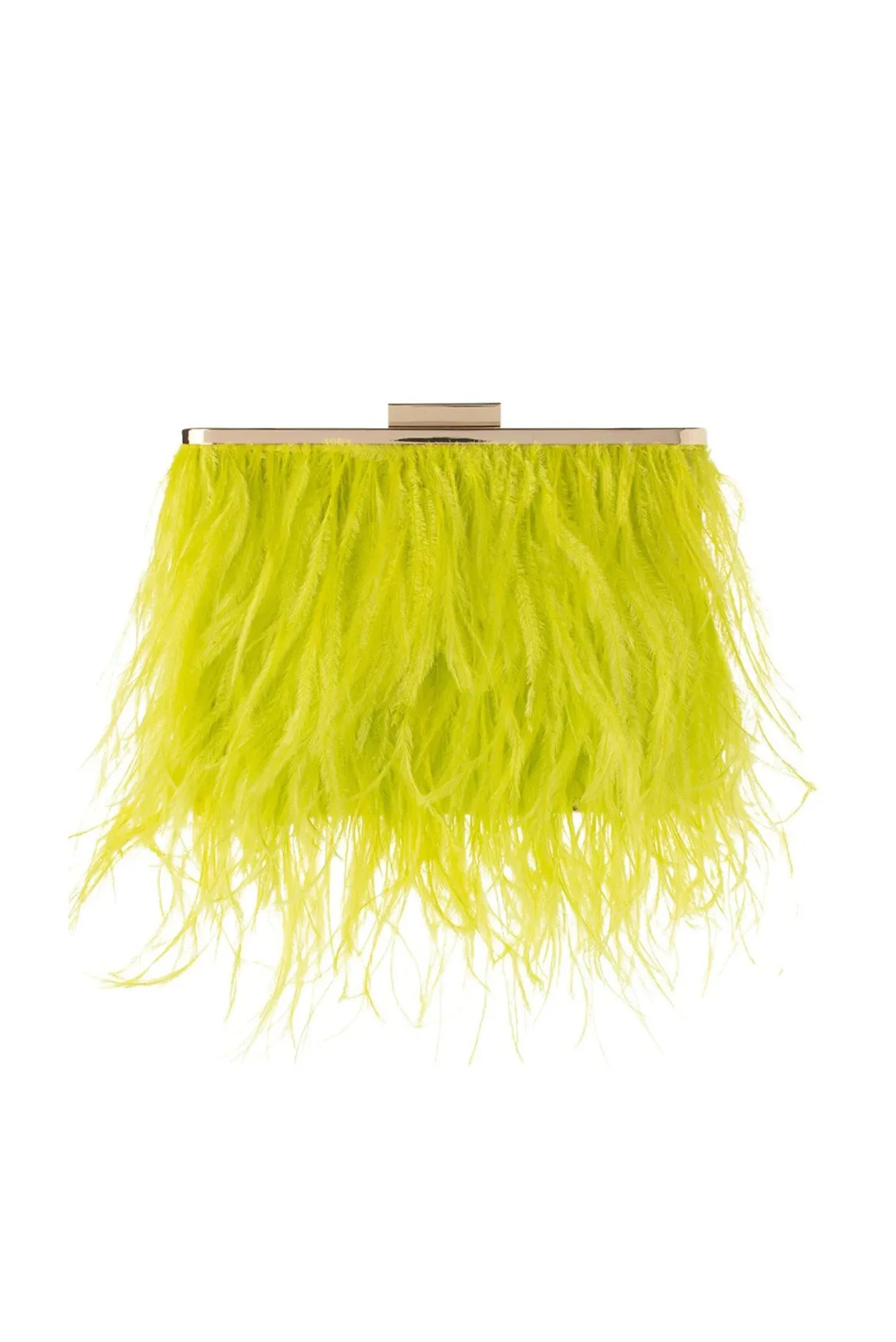 Estelle Yellow Feather Clutch sold by Blue Bungalow