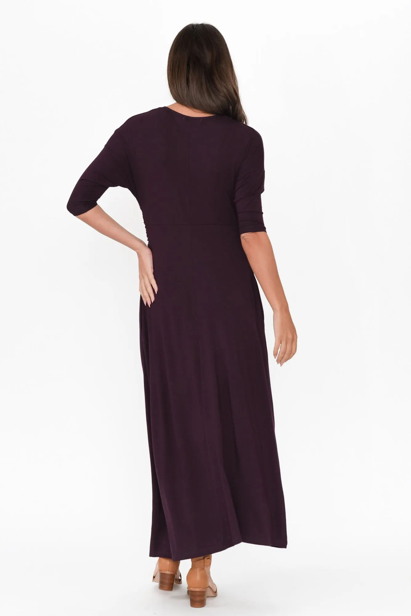 Assa Plum Twist Bamboo Dress sold by Blue Bungalow product image thumbnail 4