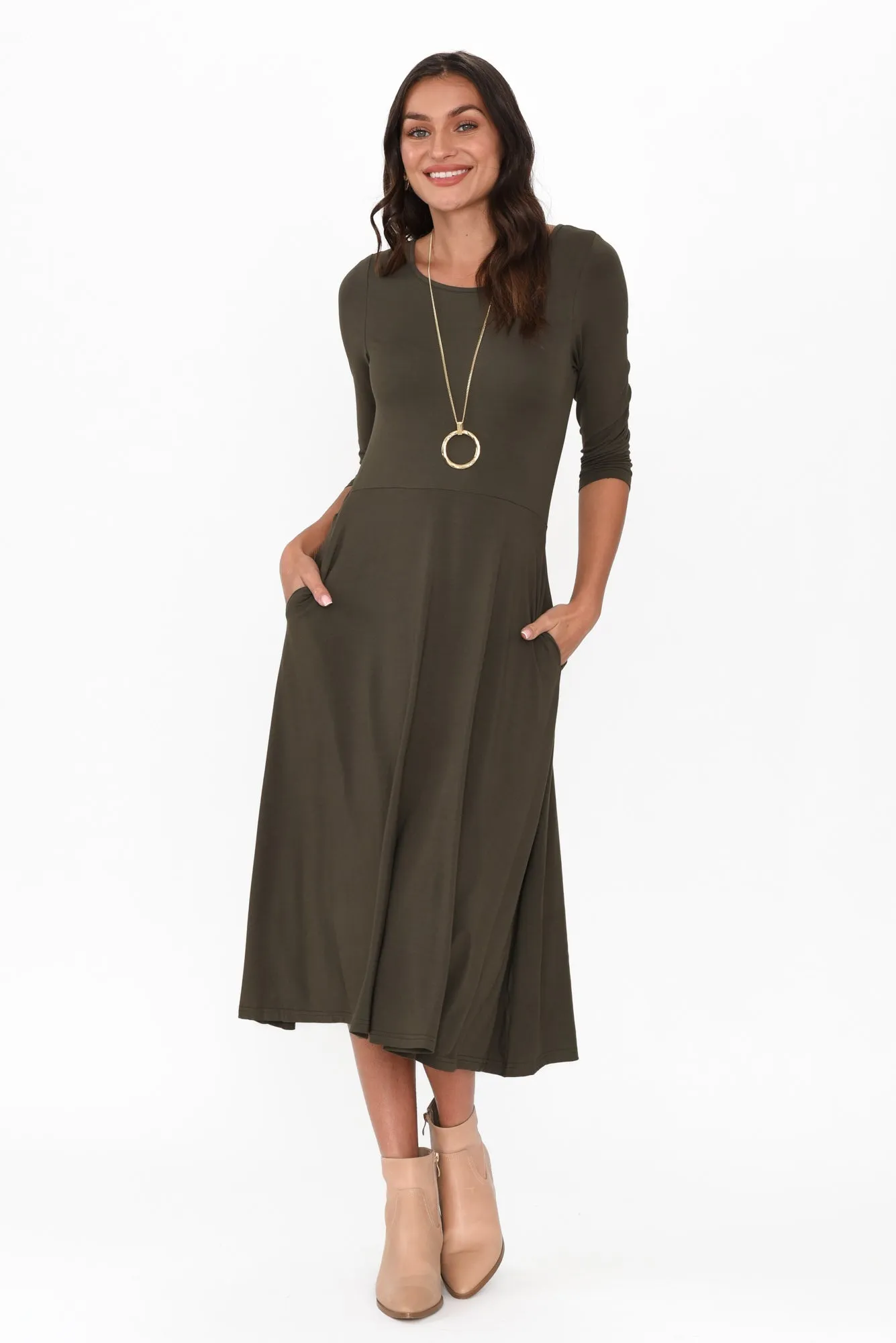 Penelope Olive Bamboo Dress sold by Blue Bungalow