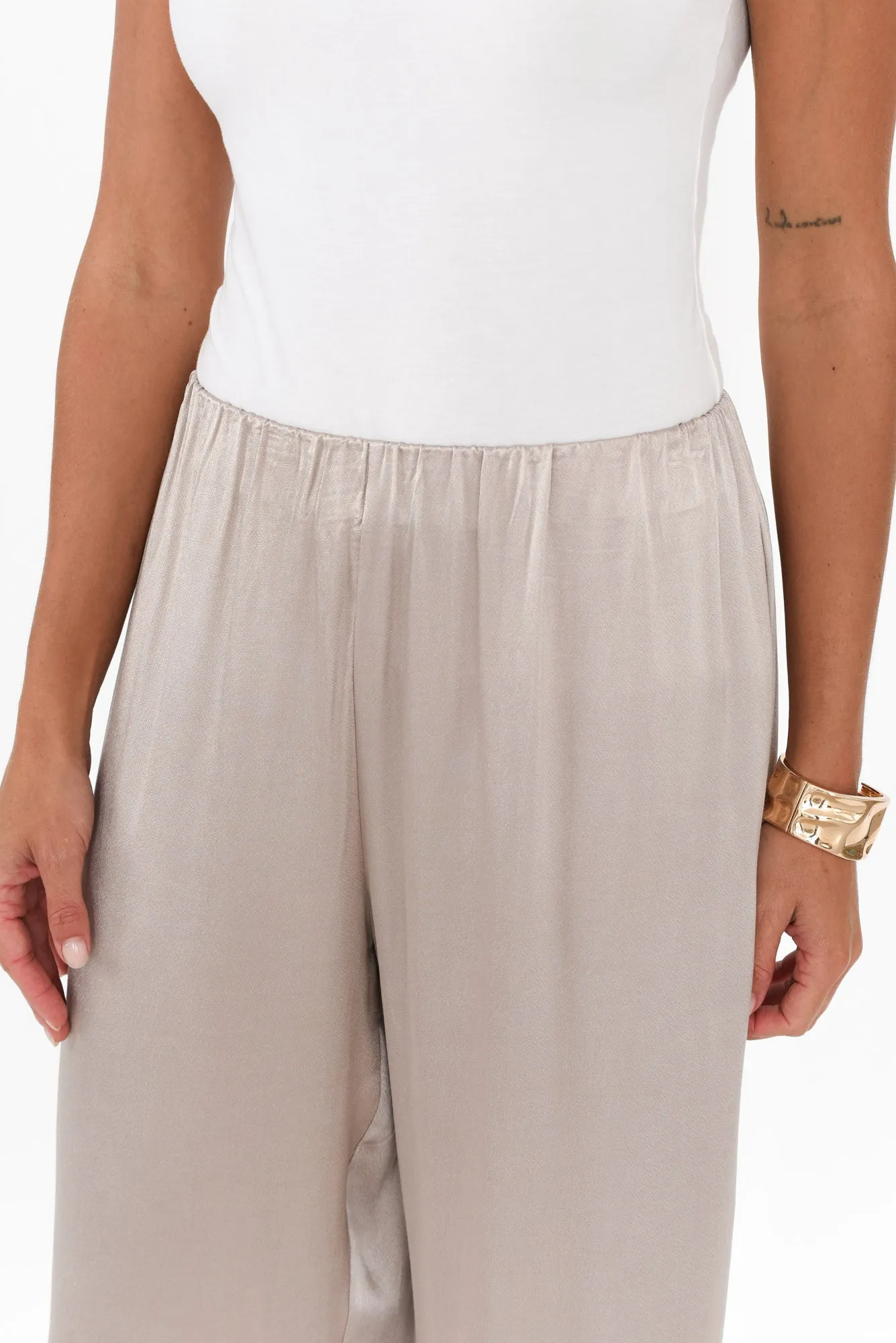 Athens Champagne Satin Pants sold by Blue Bungalow product image thumbnail 5