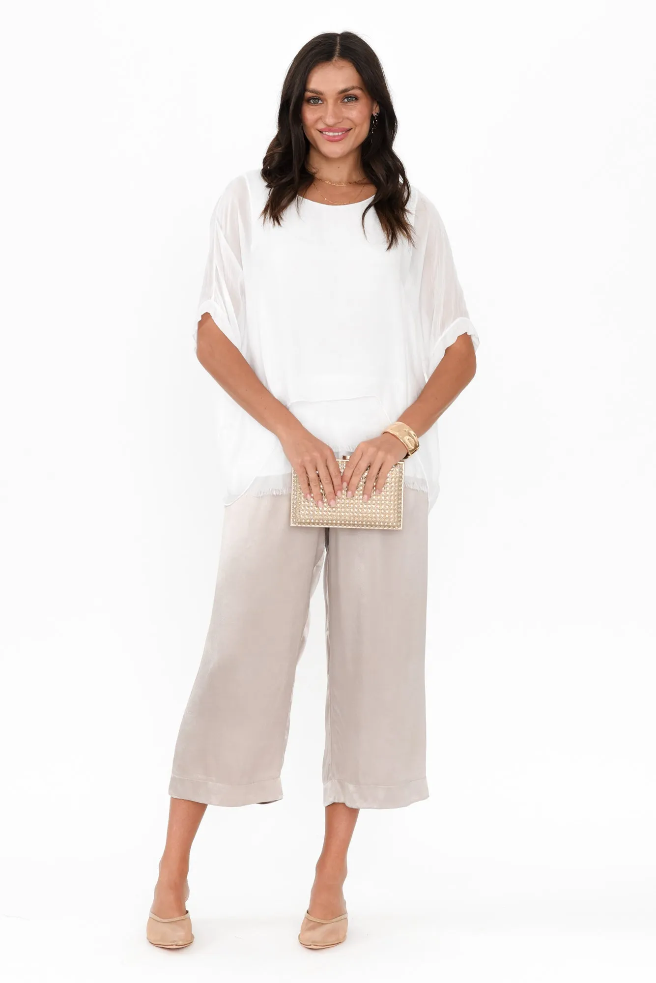 Athens Champagne Satin Pants sold by Blue Bungalow product image thumbnail 2