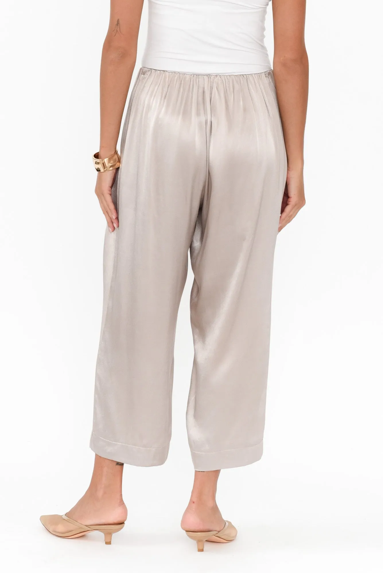Athens Champagne Satin Pants sold by Blue Bungalow product image thumbnail 4