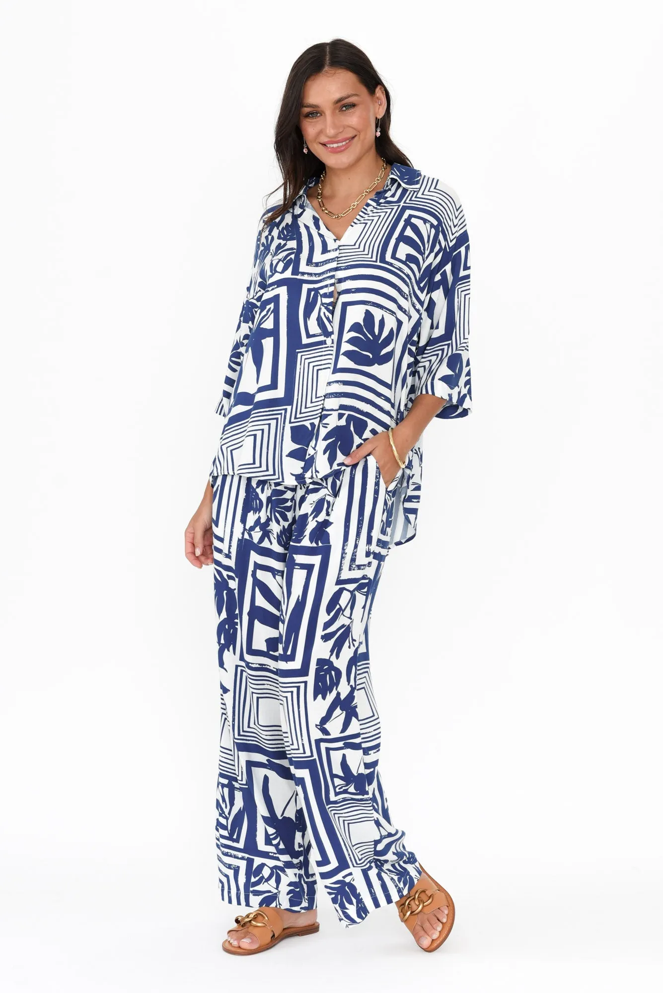 Ola Blue Tile Pants sold by Blue Bungalow product image thumbnail 2