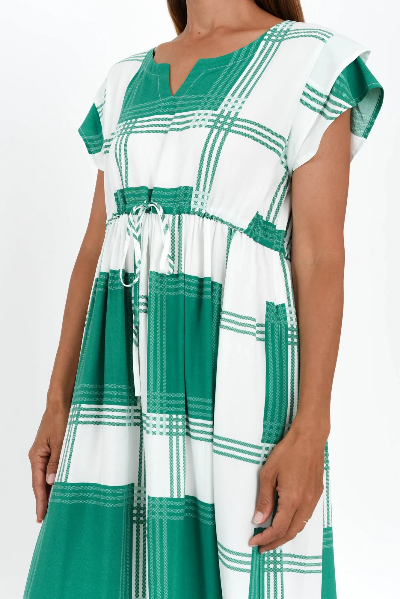 Suzette Green Check Midi Dress sold by Blue Bungalow product image thumbnail 5