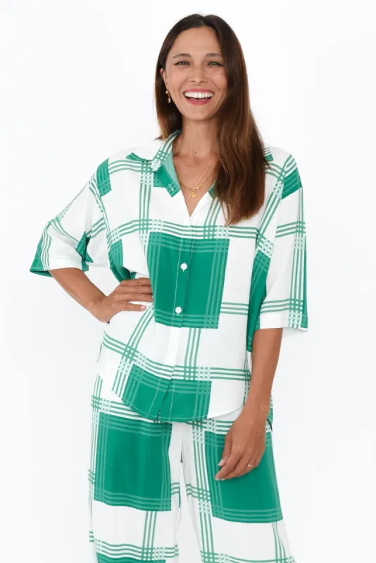 Lexie Green Check Shirt sold by Blue Bungalow