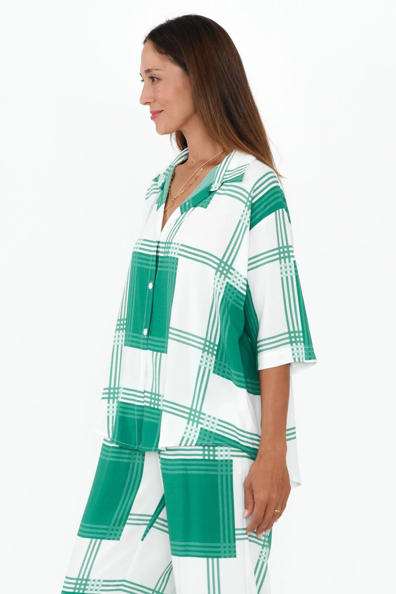 Lexie Green Check Shirt sold by Blue Bungalow product image thumbnail 3