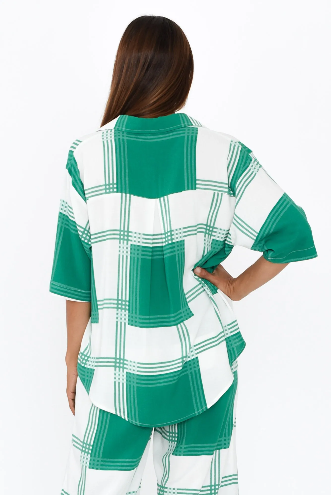 Lexie Green Check Shirt sold by Blue Bungalow product image thumbnail 4
