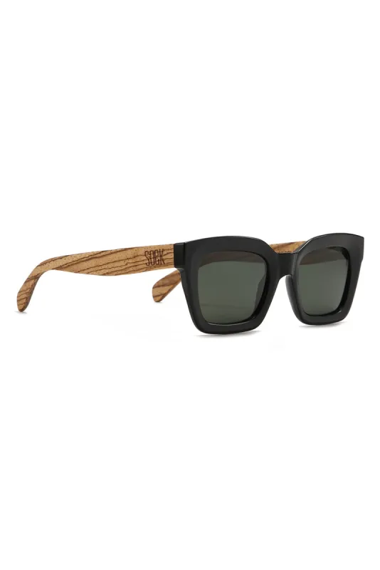 Zahra Black Wooden Sunglasses sold by Blue Bungalow