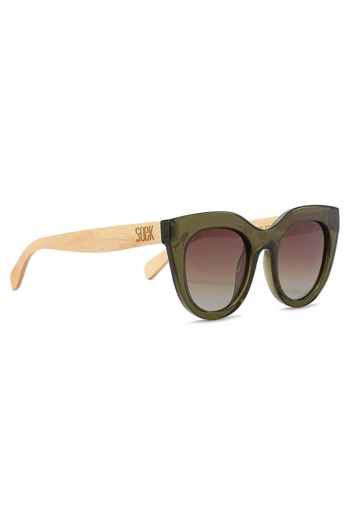 Milla Khaki Wooden Sunglasses sold by Blue Bungalow