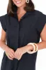 Gail Navy Cotton Belted Dress sold by Blue Bungalow