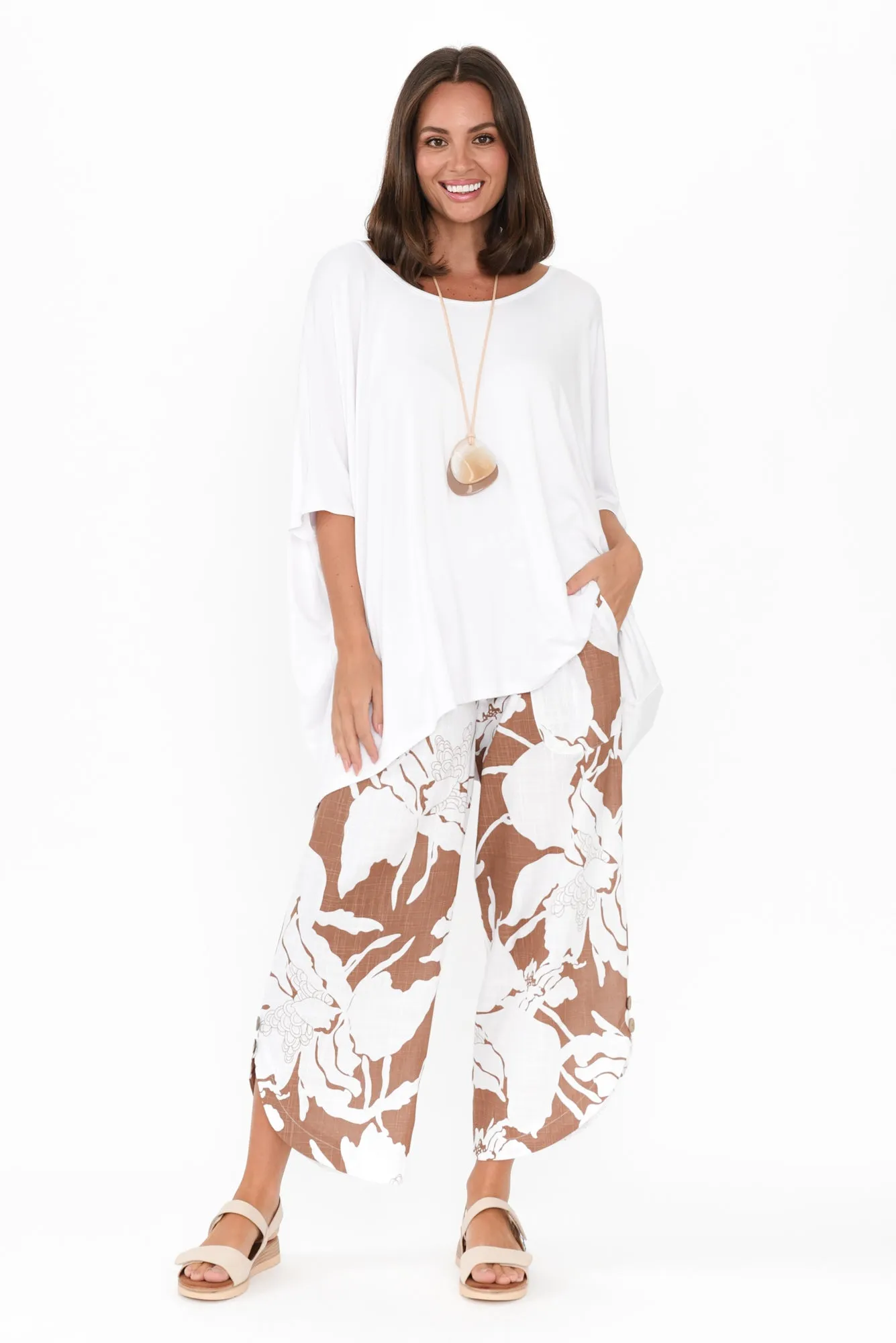 Scotty Brown Floral Linen Cotton Pants sold by Blue Bungalow product image thumbnail 2