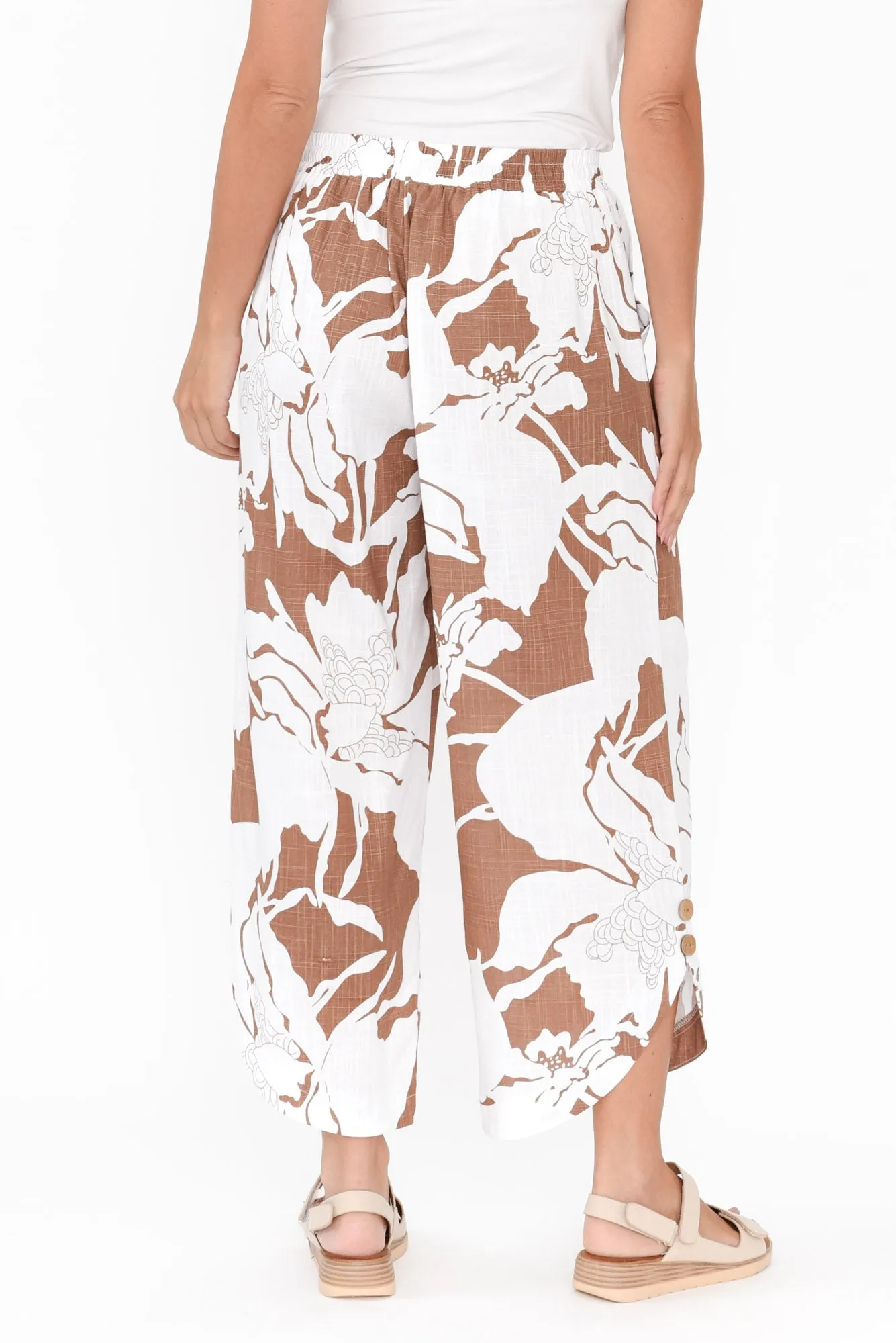 Scotty Brown Floral Linen Cotton Pants sold by Blue Bungalow product image thumbnail 5