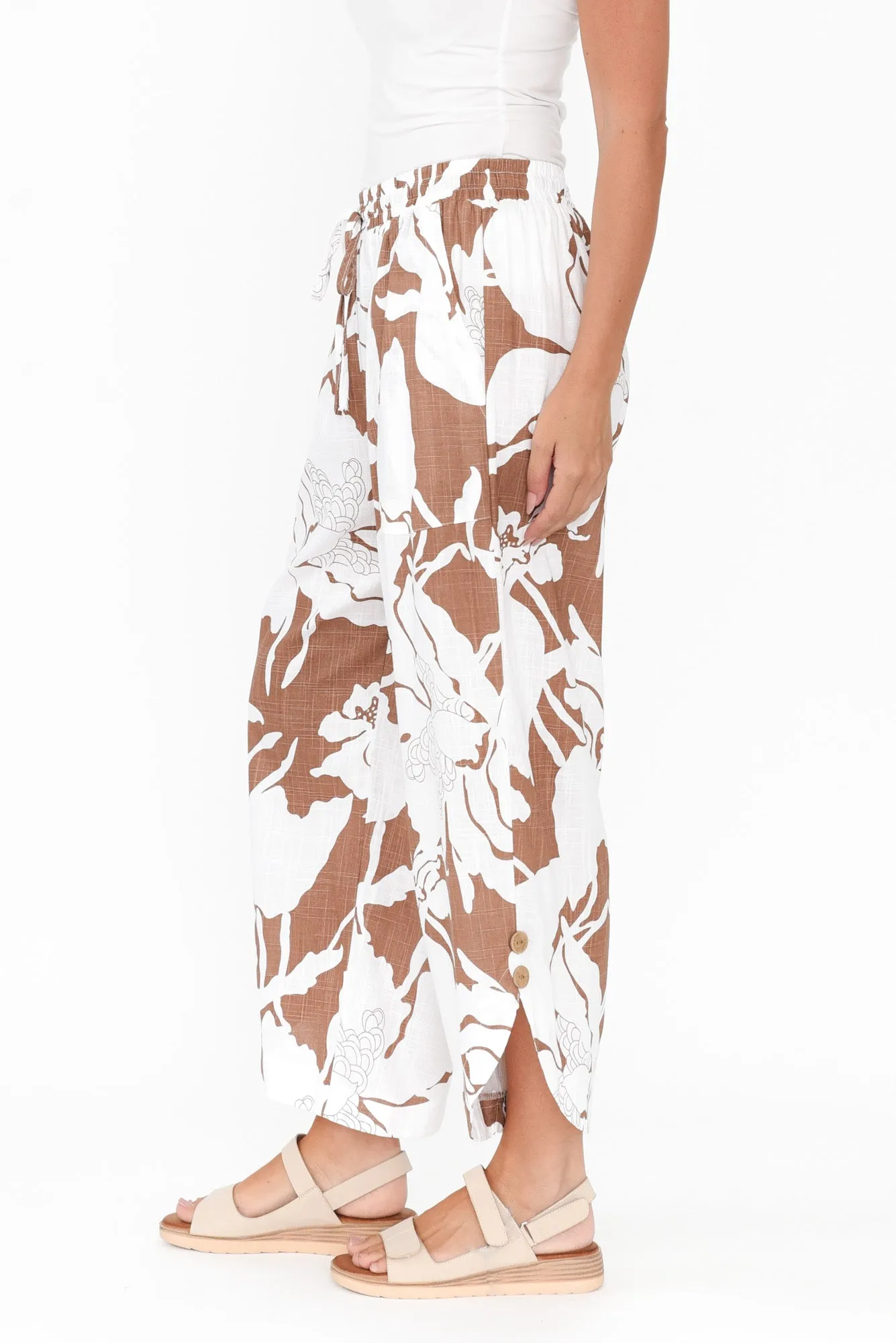 Scotty Brown Floral Linen Cotton Pants sold by Blue Bungalow product image thumbnail 4