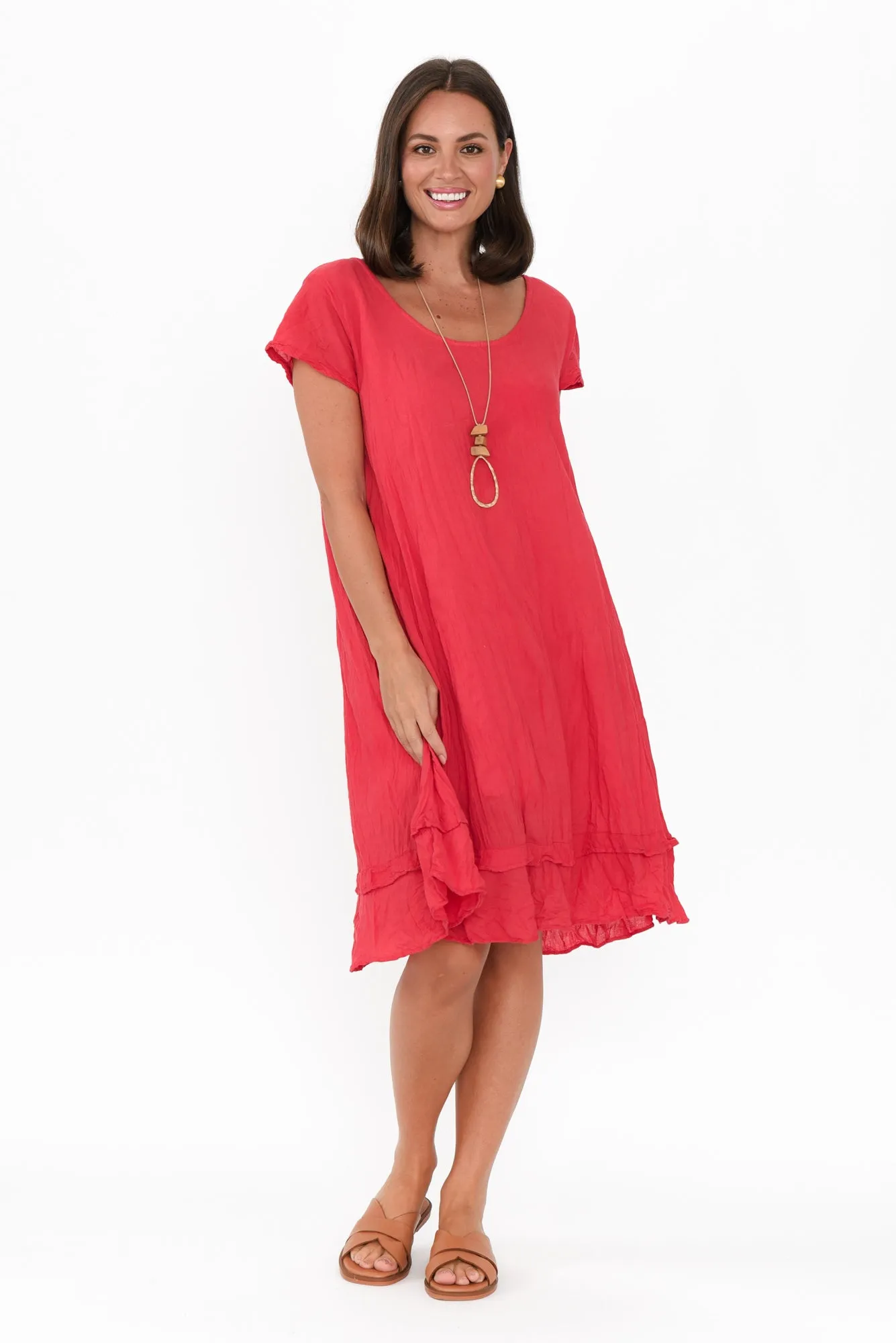 Lauren Berry Crinkle Cotton Dress sold by Blue Bungalow