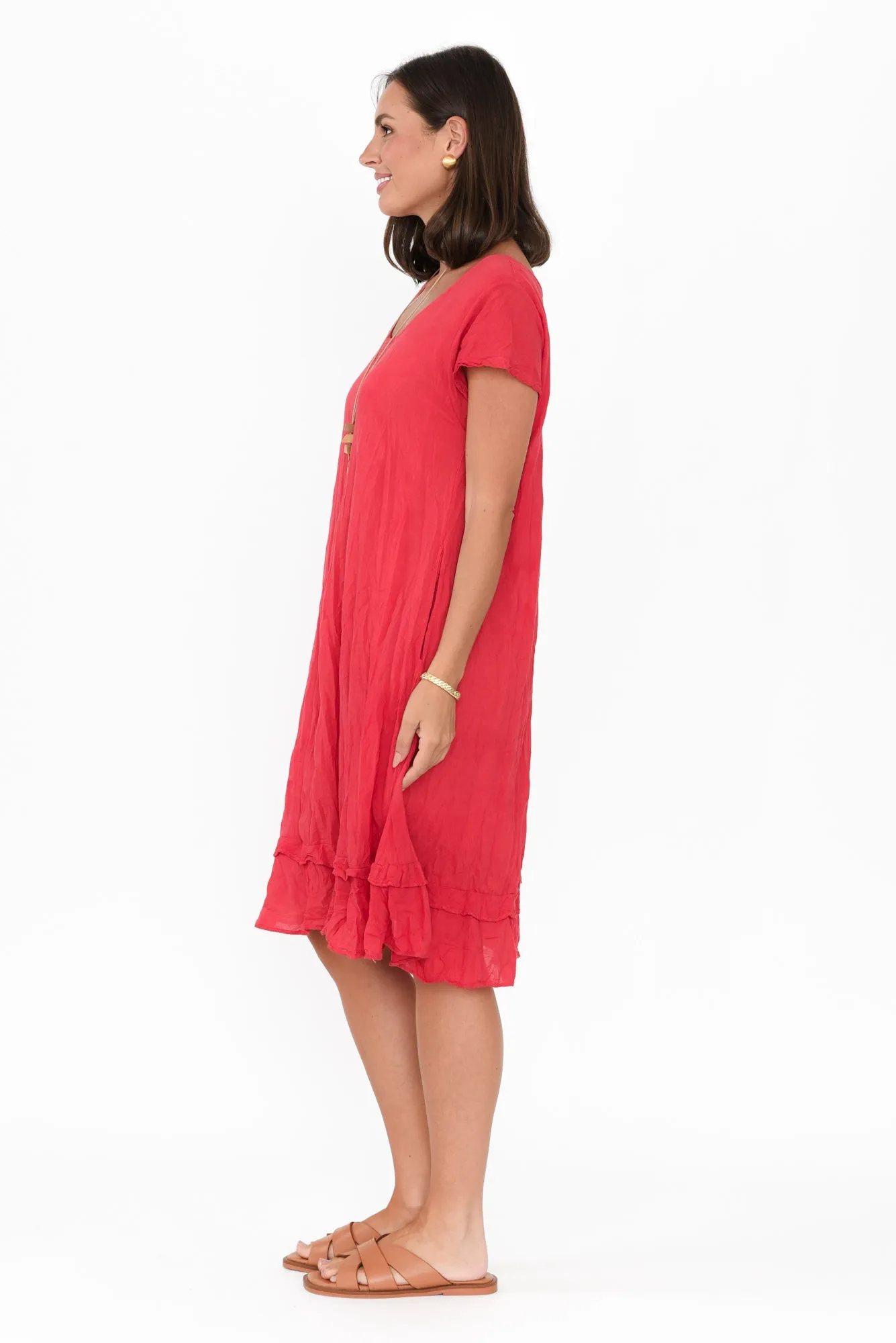 Lauren Berry Crinkle Cotton Dress sold by Blue Bungalow product image thumbnail 3