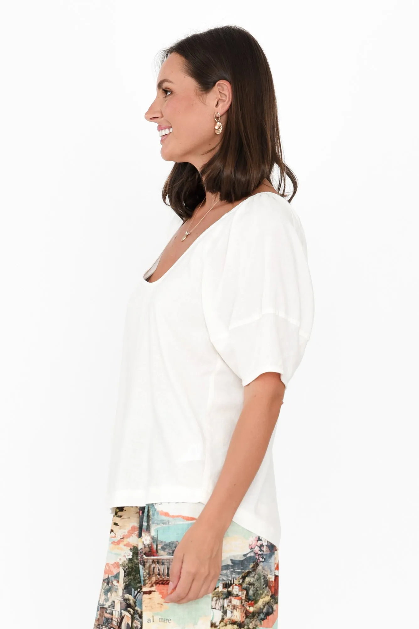 Grove White Linen Blend Top sold by Blue Bungalow product image thumbnail 3
