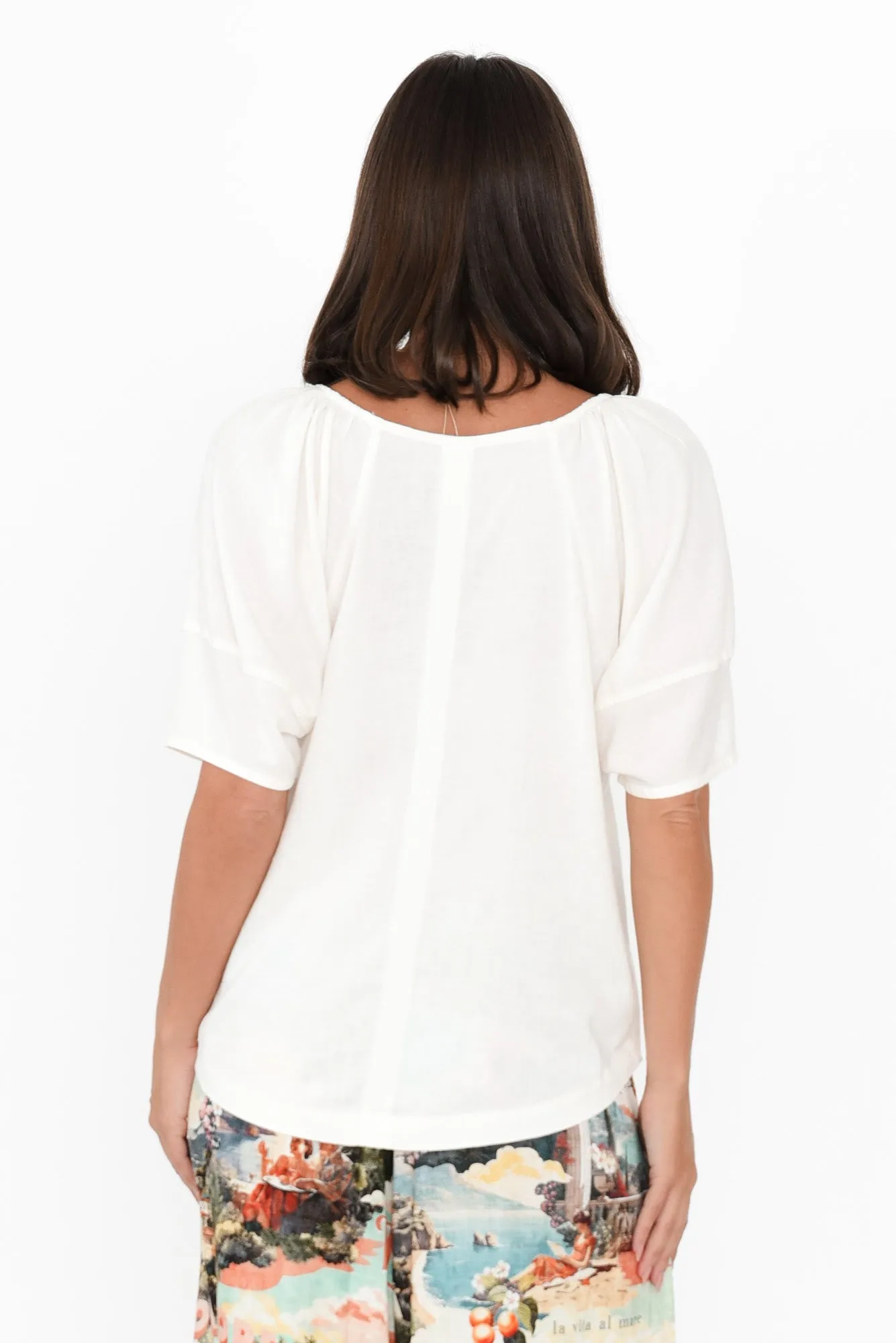 Grove White Linen Blend Top sold by Blue Bungalow product image thumbnail 4