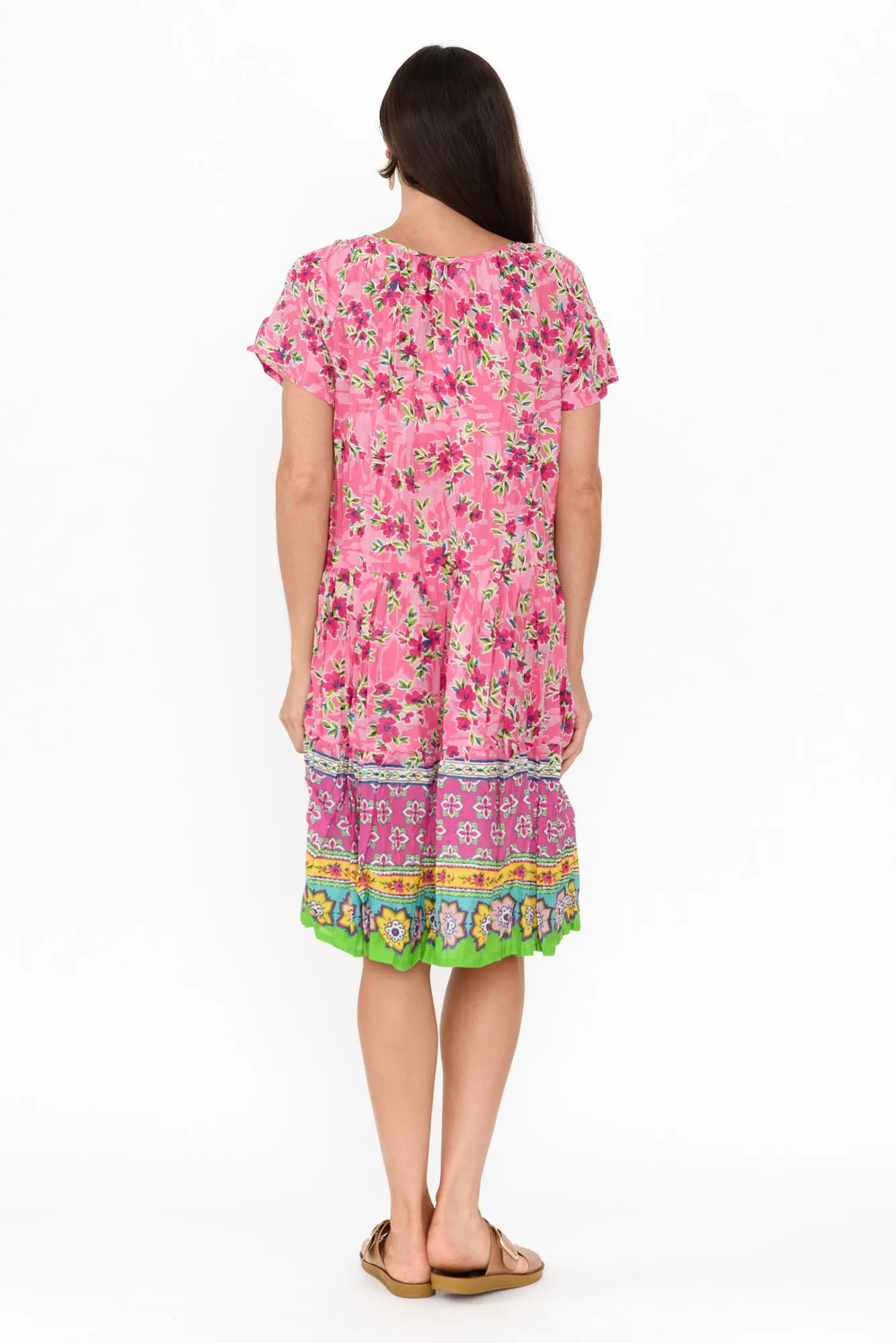 Bessie Pink Petal Cotton Tier Dress sold by Blue Bungalow product image thumbnail 4