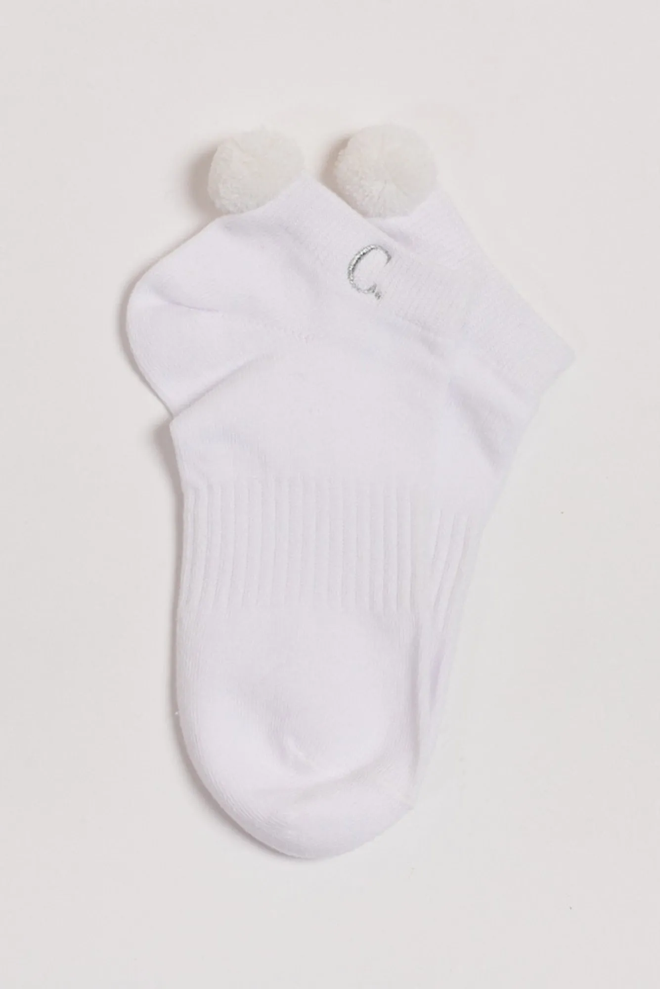 Sydney White Cotton Pom Pom Ankle Socks sold by Blue Bungalow