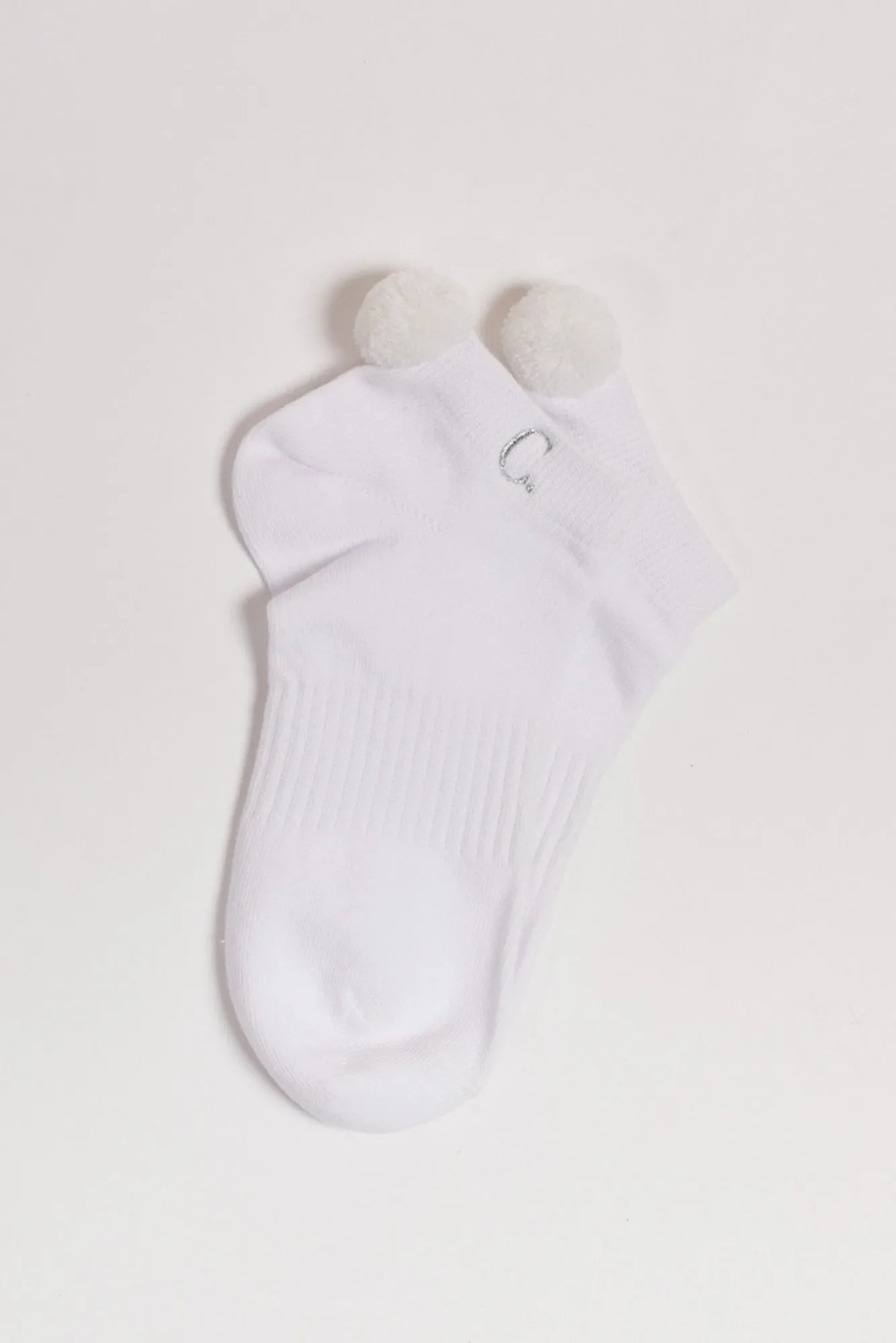 Sydney White Cotton Pom Pom Ankle Socks sold by Blue Bungalow product image thumbnail 2