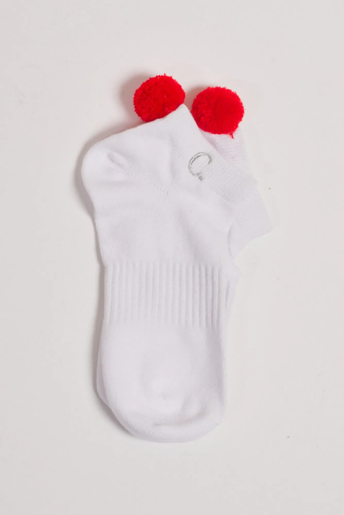 Sydney Red Cotton Pom Pom Ankle Socks sold by Blue Bungalow