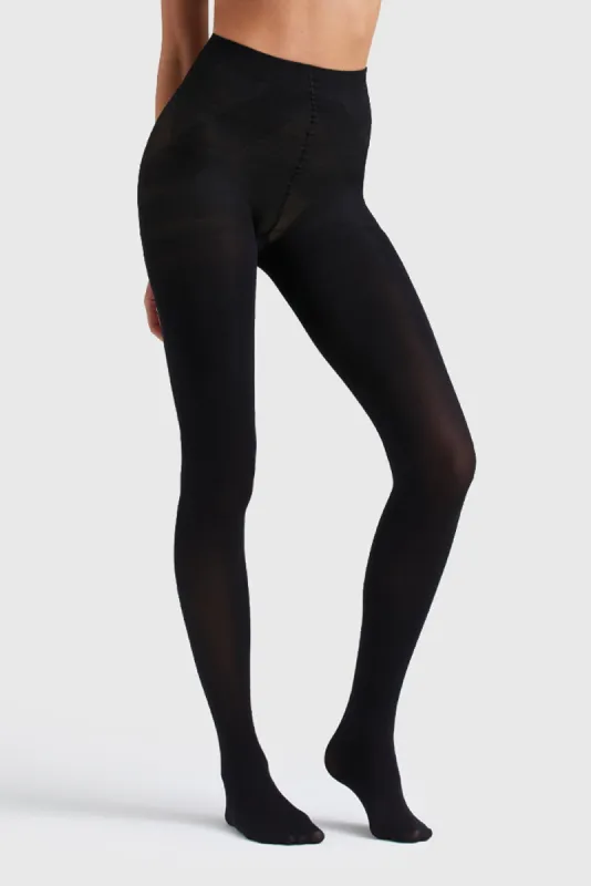 Black Killer Figure Opaque Pantyhose sold by Blue Bungalow