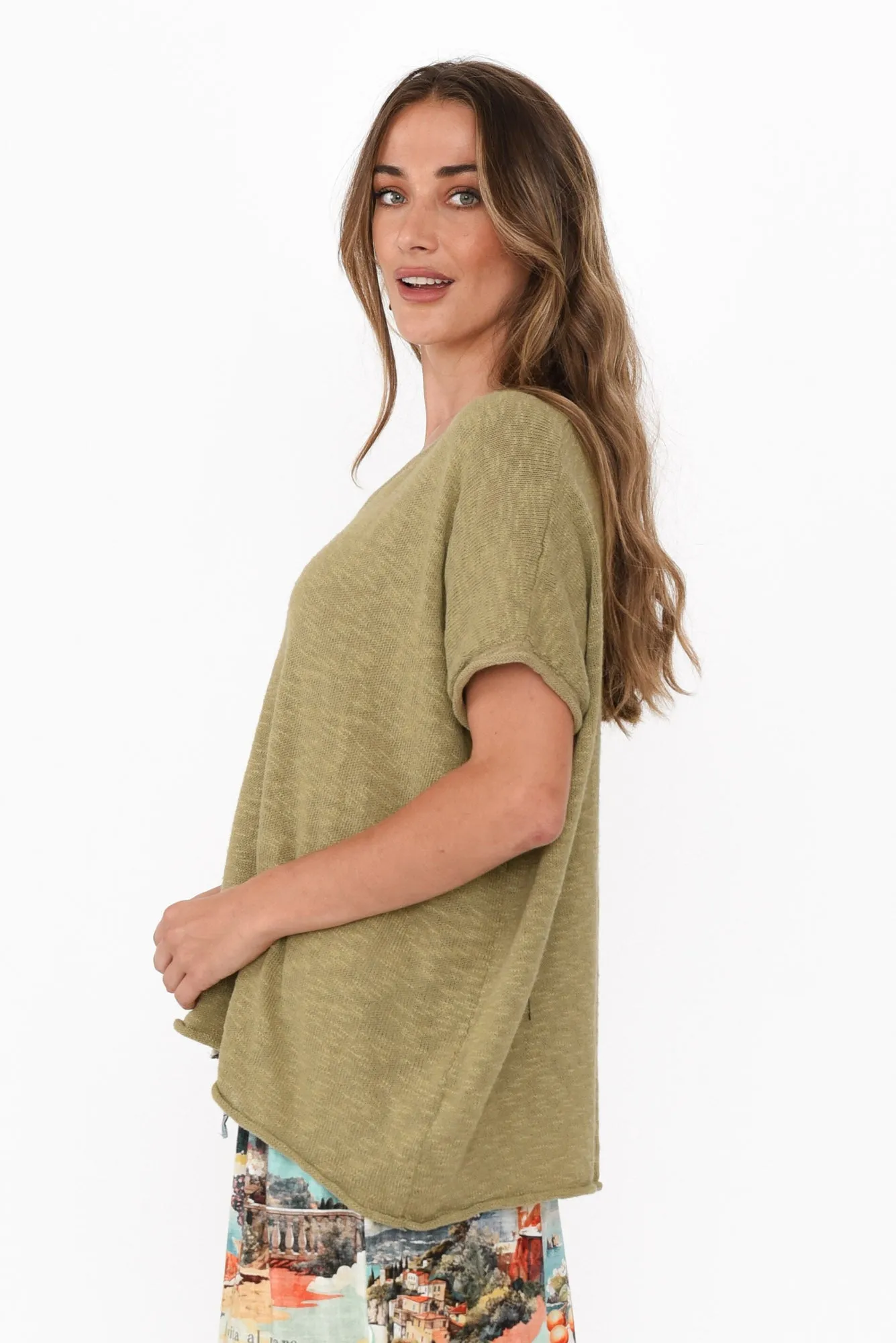 Saxon Sage Cotton Knit Top sold by Blue Bungalow product image thumbnail 3