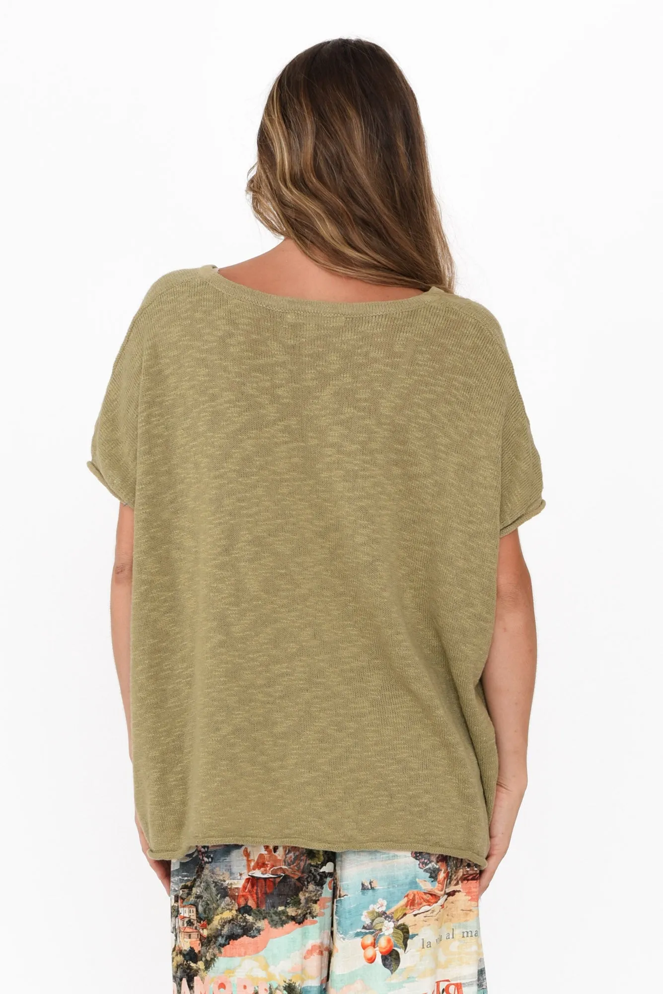 Saxon Sage Cotton Knit Top sold by Blue Bungalow product image thumbnail 4